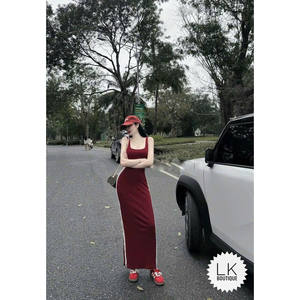 Elegante vestido Maxi ajustado elástico de algodón translúcido característica escote Halter XS XL-venta al por mayor para ropa de calle para el día del Club - Product Image 5