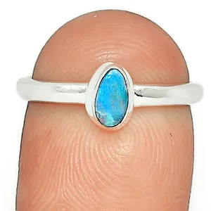 Cincin batu permata mewah Opal 9K, perhiasan cincin berlian warna bulat perak berlapis emas 2024 25