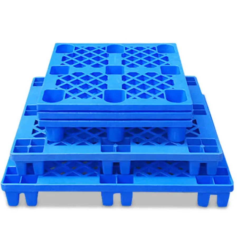 Goedkope Zware Anti-Slip 3 Skids Euro Duurzame Stapelbare Blauwe Hdpe Gerecycled Materiaal 1200X1000 Ladingen Plastic Pallet Prijs