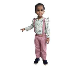 Conjuntos de ropa de estilo informal para niñas Melody Pink Tela de algodón orgánico Ecológico Ligero y hermoso Patrón a cuadros Piezas - Product Image 1