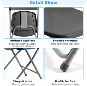 เก้าอี้พับโลหะและพลาสติกสำหรับกิจกรรมชายหาดและงานเลี้ยงกลางแจ้ง - Product Image 6