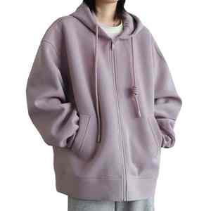 Elegante sudadera con cremallera frontal para mujer con bolsillo de canguro y tela Interior cálida - Product Image 1