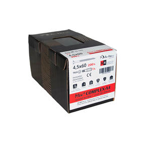 Tornillo para madera de acero inoxidable Mex-Complex A4 para revestimiento y construcción 4,5x60mm - Product Image 6