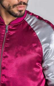 Blouson de baseball personnalisé pour hommes Blouson universitaire en satin brodé universitaire personnalisé pour hommes - Product Image 4