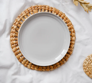 2024 Wholesale Custom Natural Woven Water Hyacinth Placemats Non-Slip Handmade Braided Dinner Tablemat - Product Image 4