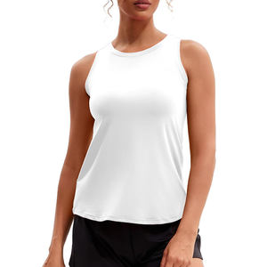 Débardeur sans manches pour femme en tissu doux, coupe décontractée, encolure en O et couleurs vives-parfait pour le yoga, la salle de sport ou à porter - Product Image 1