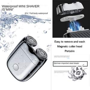 Afeitadora Eléctrica Rotativa Inalámbrica Portátil para Hombre, Recargable por USB, con Función de Recorte de Doble Cabezal, Resistente al Agua IPX7, Afeitadora Facial - Product Image 2