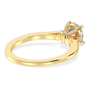 Anillo Solitario de Moissanita Redonda Brillante Personalizable REYES de 1.06 Quilates para Mujer, Oro Amarillo Sólido de 14 Quilates, Joyería con Certificado GRA - Product Image 4