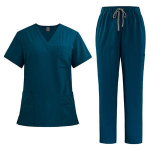 Uniforme de trabajo médico bolsillos Pantalones rectos hombres mujeres Unisex médico enfermería clínica Hospital Scrub uniforme - Product Image 6