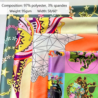 Tissu satiné imprimé personnalisé en gros populaire, échantillon gratuit de tissu satiné floral pour robe
