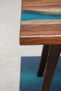 Luxury Foldable <b>Epoxy</b> River Dining <b>Table</b> | Turquoise <b>Resin</b> Solid Wood | Handmade Industrial Furniture for Home <b>resin</b> crafts sale - Product Image 2