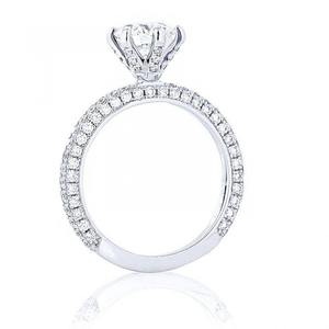 Anillo de compromiso de diamante cultivado en laboratorio, oro y plata exclusivo de 10 quilates, corte redondo de 1 quilate VVS2 E Color IGI, proveedor ético certificado - Product Image 4