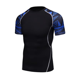 TBF-113 pour hommes manches courtes UPF 50 + Compression Fit Rash Guard 2-Way Stretch Respirant Protection UV Eco-Friendly Quick Dry - Product Image 1