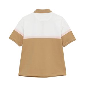 Polo pour femme à imprimé floral, en coton doux extensible, col élégant, manches courtes, respirant, coupe ajustée pour un confort quotidien - Product Image 3