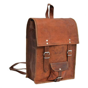 Sac à dos pour ordinateur portable unisexe en cuir véritable vintage, fermeture éclair, protection RFID, doublure en coton biologique, système de transport en maille de résine - Product Image 5