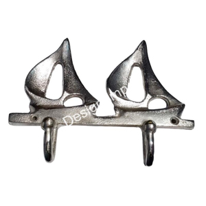 Crochet mural fait à la main pour 4 yachts, fini argent, vente à chaud de crochets multifonctionnels en métal, crochet décoratif pour la maison et le bureau - Product Image 6