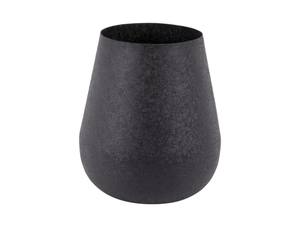 Unique Sculptural Metal Flower <b>Vase</b> with Folded Shape and Bold Artistic Shiny Black Powder Coated Design Elements - Product Image 5