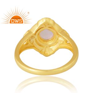 แหวนพลอยโอปอลและเคลือบฟันธรรมชาติชุบทอง18K 925เงินสเตอร์ลิงเครื่องประดับที่กำหนดเองสำหรับผู้หญิงของขวัญสำหรับ H - Product Image 2