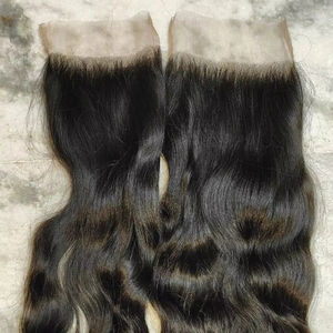 6X6 Cierre de encaje transparente Cutícula virgen cruda Alineada Cabello humano indio Top Remy Cabello trenzado ondulado rizado - Product Image 1