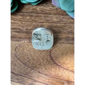 Reda Galvan Men's Couple <b>Ring</b> <b>Moon</b> Stone Sterling Silver Geometric Pattern Vermeil Platinum Setting Size 5.75 Everyday Wear - Product Image 5