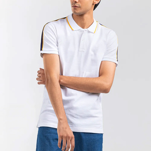 T-shirt de sport 100% coton à manches courtes anti-rides pour hommes, couleur unie pour polo avec tissu en toile - Product Image 4