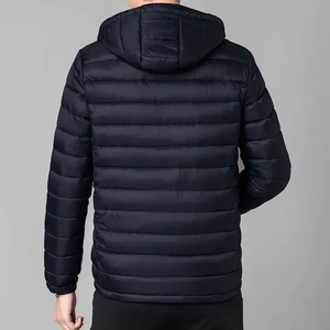 Blouson d'hiver matelassé pour homme de haute qualité avec logo personnalisé, capuche, poche longue et tissu en toile imprimé, style bulle - Product Image 6