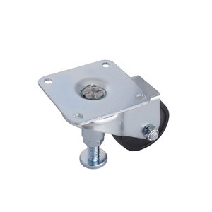 CCE Roues pivotantes plates de 2.5 pouces en polypropylène avec cadre en métal et acier, montage sur plaque pivotante supérieure - Product Image 5