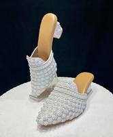 Jutti de mariée de qualité supérieure brodée à la main pour femmes, chaussures élégantes pour mariage et fiançailles, disponibles à la vente