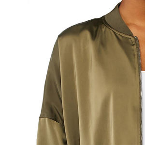 Chaqueta manchada de mujer de alta calidad completamente personalizada Servicio OEM y ODM Chaqueta universitaria de color sólido Chaquetas de satén para mujer Ropa de calle - Product Image 6