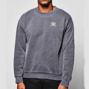 Sudadera de algodón lavada y desteñida al sol para hombre con logotipo personalizado Sudadera básica de secado rápido lavada y desteñida al sol - Product Image 1