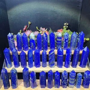 Pointe de cristal de <span class=keywords><strong>lapis</strong></span>-<span class=keywords><strong>lazuli</strong></span> naturel, prisme hexagonal, obélisque, tour pour la guérison Reiki, baguette en pierre bleue de haute qualité, décoration intérieure - Product Image 1