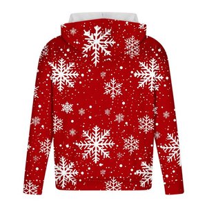 Sweatshirts de Noël pour hommes 2025 – Nouveaux sweats à capuche tendance à manches longues imprimés flocons de neige pour Noël, grandes tailles - Product Image 2