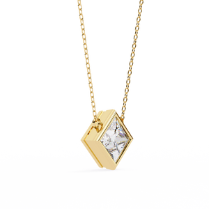 Pendentif en diamant de laboratoire taille princesse en or 18 carats pour femme, certifié IGI, bijoux de luxe - Product Image 5