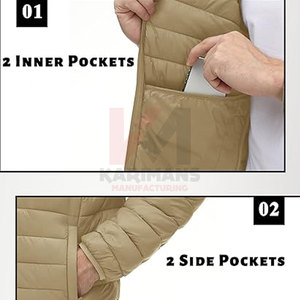Wholesale Mens Insulated Puffer Jacket Quilted Lightweight Winter <b>Coat</b> Water Resistant Fabric Hood Custom Colors Logo - Product Image 5