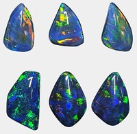 Opale australienne synthétique doublette, pierre précieuse en vrac, qualité excellente, rare, multicolore, avec anneaux de feu brillants, pour pendentifs et boucles d'oreilles