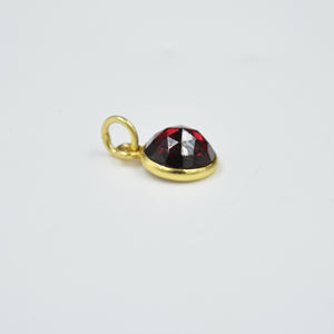 925 Pure Silver Custom Plated Jewelry <b>Red</b> Garnet Pendant Shaped Bezel Setting Non-Fading Gold Finish - Product Image 3