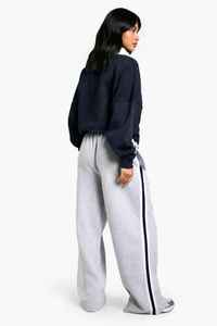 Unique Design Grey Women's Petite <b>Elastic</b> Waist <b>Lace</b> Straight Joggers Terry Fleece Soft Touch Sweatpants - Product Image 5