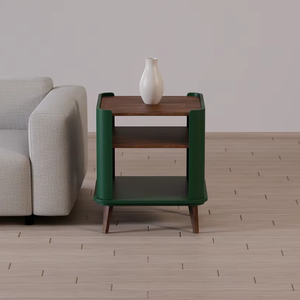 Mesa de acento de diseño minimalista de madera de teca Real de alta calidad para muebles de sala de estar, muebles de apartamento - Product Image 1