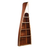 OMH Handgefertigtes Langlebiges Holzkanu-Bücherregal Version 2 Modernes Maßgefertigtes Nautisches Europa-Dekor für Zuhause Lackierte Ausführung Heimgeschenk