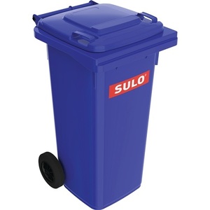 Contenedor de Basura Móvil de HDPE de 120L con Tapas, Azul, Cumple con la Norma EN 840, Gran Capacidad - Product Image 1