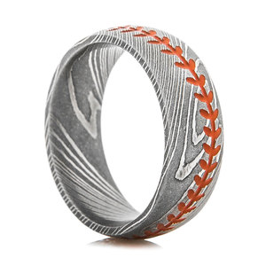 Bague en acier damassé faite à la main unisexe nouveau Design professionnel personnalisé en acier inoxydable Vintage pour mariage fiançailles Saint-Valentin - Product Image 1