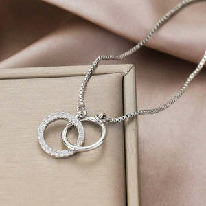 NOVAMART Fine Hallmark Elegant Gold and <b>Silver</b> Link Circle Tennis <b>Bracelet</b> with Diamond Pearl Rhodium Plated Religious <b>Charm</b> Gif - Product Image 3