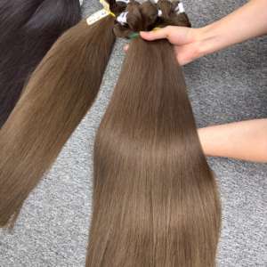 Peluca de extensiones de cabello humano alineada con cutícula recta de doble dibujado de trama vietnamita virgen Natural 2024 - Product Image 1