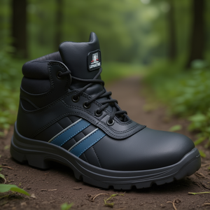 Zapatos de Seguridad de Cuero Andy S3 SRC EN20345, Alto Nivel de Seguridad, Talla 45, Negro/Azul, Botas LEMAITRE - Product Image 3