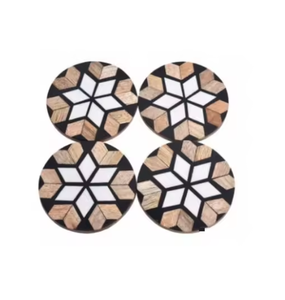 Sous-verres de luxe sous-verres en os faits à la main pour la décoration de la salle à manger sous-verres en incrustation d'os de luxe napperons napperons et coussinets vaisselle décor - Product Image 1