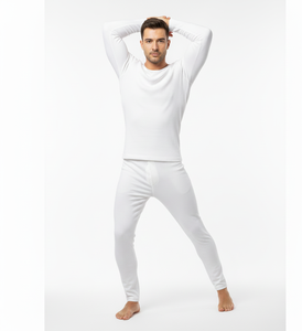 WinterCore White Men <b>Thermal</b> Suit Full Sleeve Soft Breathable Fabric Engineered for Reliable Cold Protection - Product Image 5