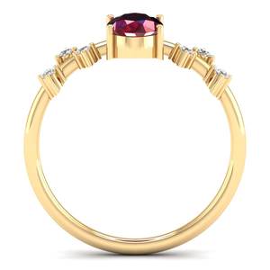 REYES Venta caliente 14K oro moissanita Anillos De Compromiso corte ovalado 0,75 quilates rubí piedra preciosa regalo de boda joyería fina para mujeres - Product Image 4