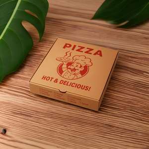 Caja de entrega de pizza de papel Kraft resistente a la grasa ecológica duradera blanca con orificios de ventilación para comida caliente - Product Image 2