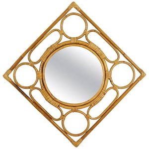 Miroir mural rond en rotin de taille personnalisée, cadre en rotin, miroirs décoratifs, canne naturelle pour la décoration intérieure - Product Image 3