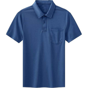 เสื้อโปโลชายแขนสั้นคุณภาพสูง สีพื้น มีกระเป๋า สไตล์ลำลอง ทรงปกติ สีเบจ ลดราคา - Product Image 5